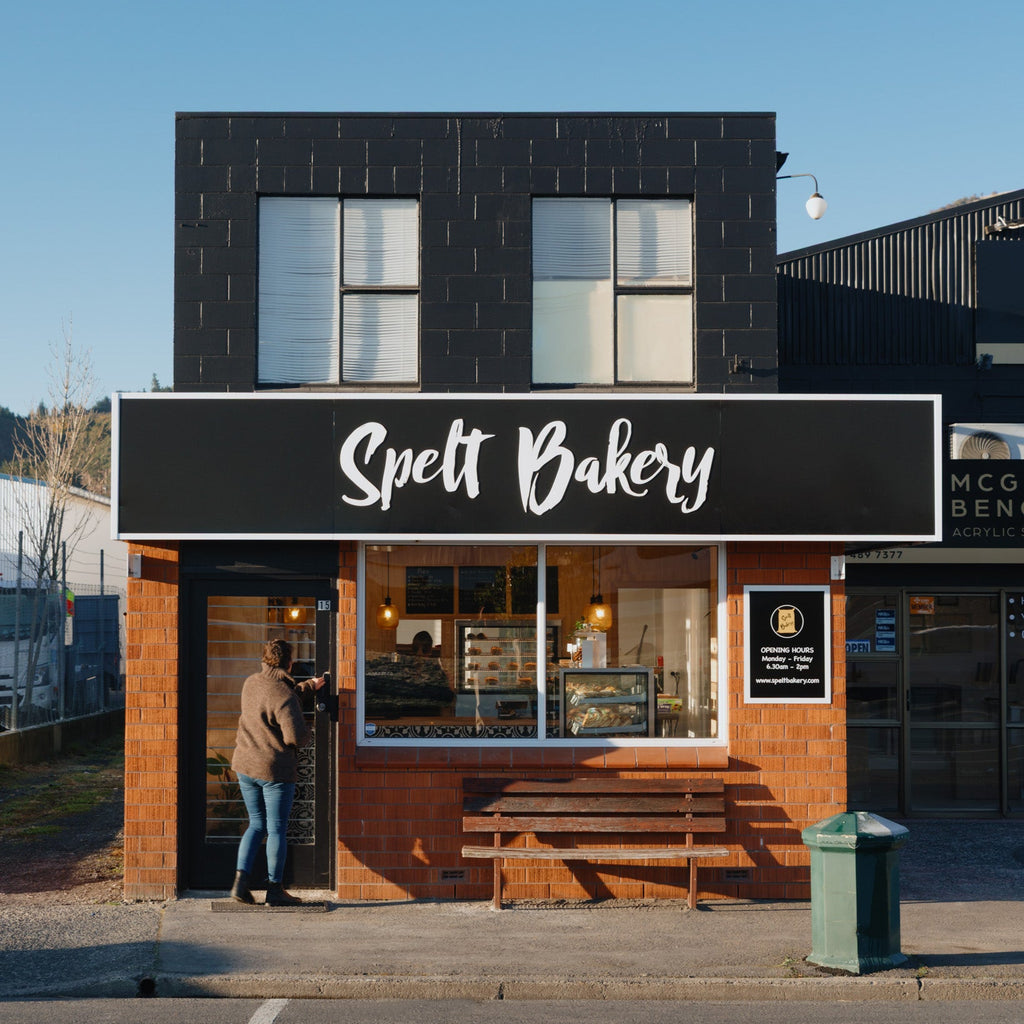 Spelt Bakery Mosgiel offering fresh baking and Common Ground coffee.